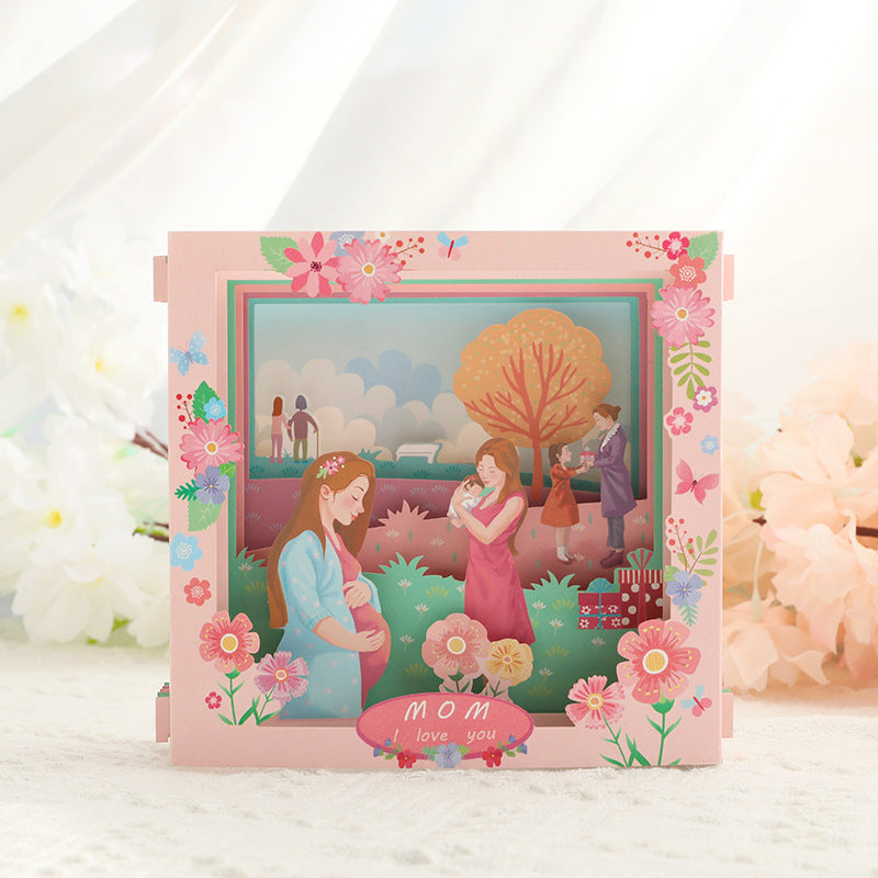 Wholesale Mother's Day Greeting Cards 3D Three-dimensional Paper Carved Small Cards